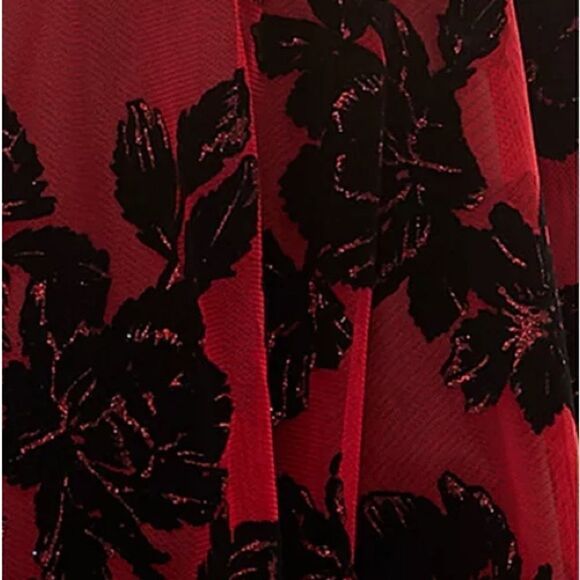 CITY STUDIOS Juniors' Flocked Fit & Flare Dress red and black dress size 1 New - Picture 10 of 13